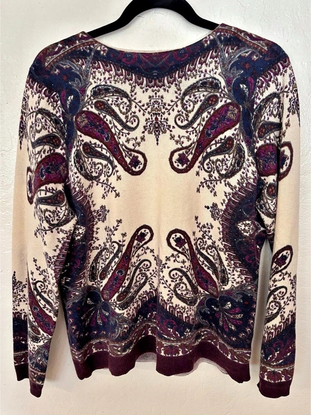 Talbots Paisley Cashmere Sweater XLp Like New